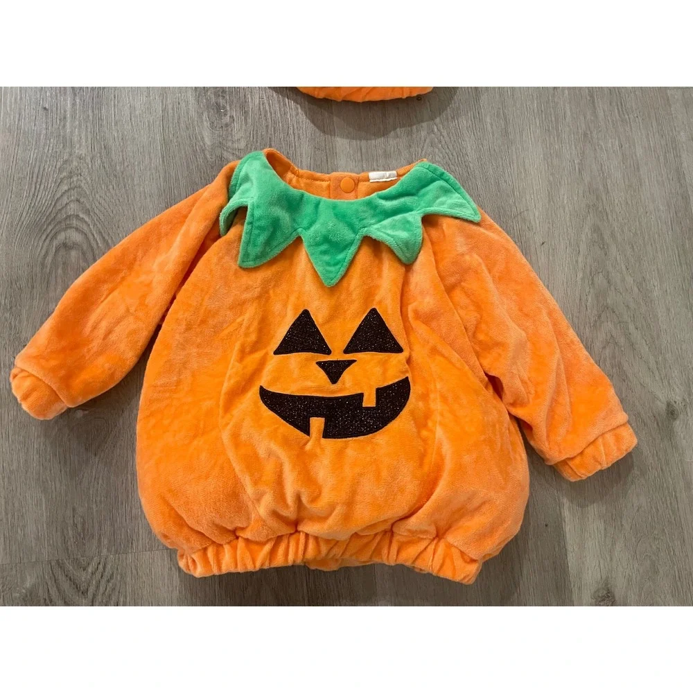 Hyde EEKI Boutique Baby Pumpkin Halloween Costume Set Hat Infant Plush 6-12M
